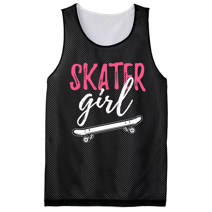 Skater Girl Skateboarding Skateboard Gift Mesh Reversible Basketball Jersey Tank