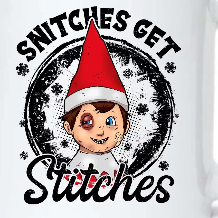 Snitches Get Stitches The Elf Xmas Funny Christmas Black Color Changing Mug