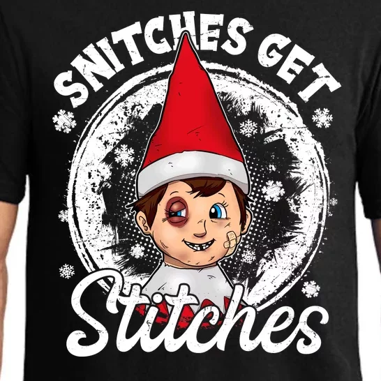 Snitches Get Stitches The Elf Xmas Funny Christmas Pajama Set