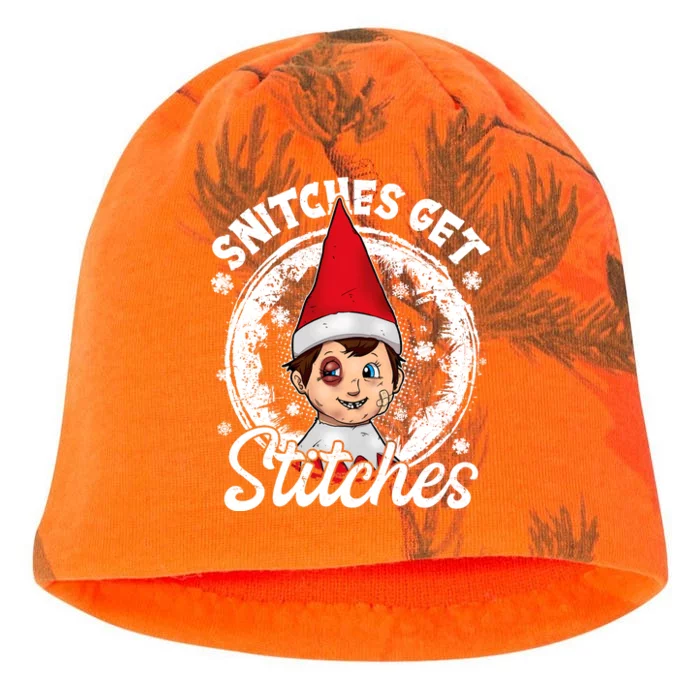 Snitches Get Stitches The Elf Xmas Funny Christmas Kati - Camo Knit Beanie