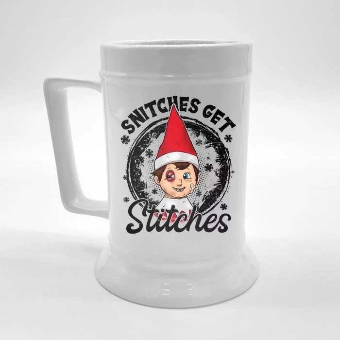 Snitches Get Stitches The Elf Xmas Funny Christmas Front & Back Beer Stein