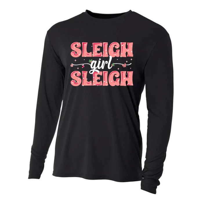 Sleigh Girl Sleigh Retro Christmas Santas Cooling Performance Long Sleeve Crew