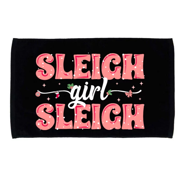 Sleigh Girl Sleigh Retro Christmas Santas Microfiber Hand Towel