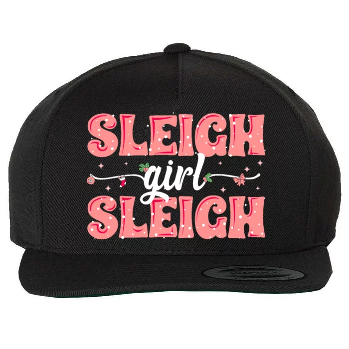 Sleigh Girl Sleigh Retro Christmas Santas Wool Snapback Cap