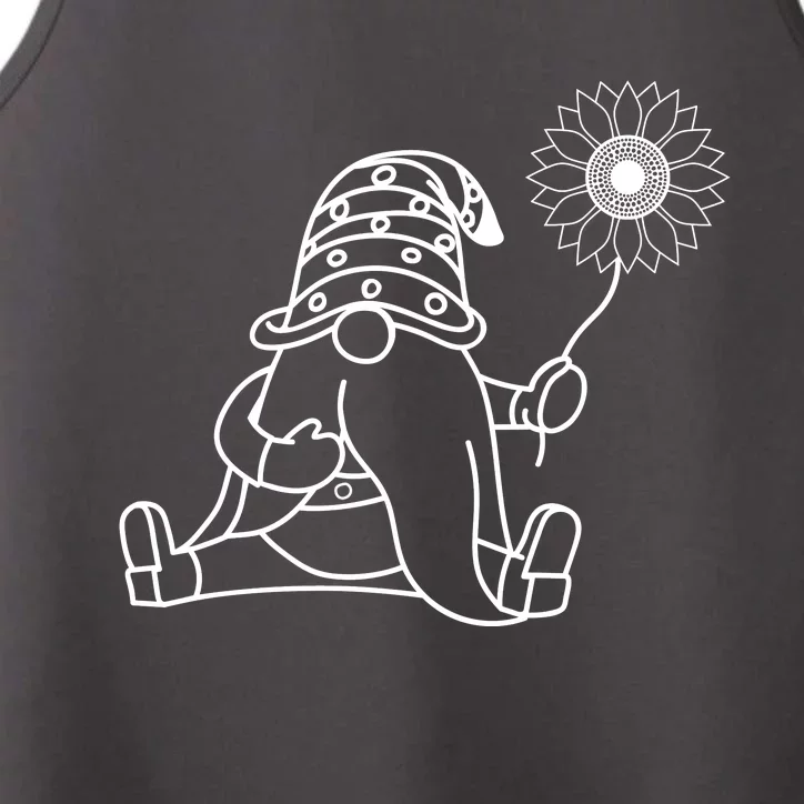 Sunflower Gnome Summer Themed Graphic Performance Tank