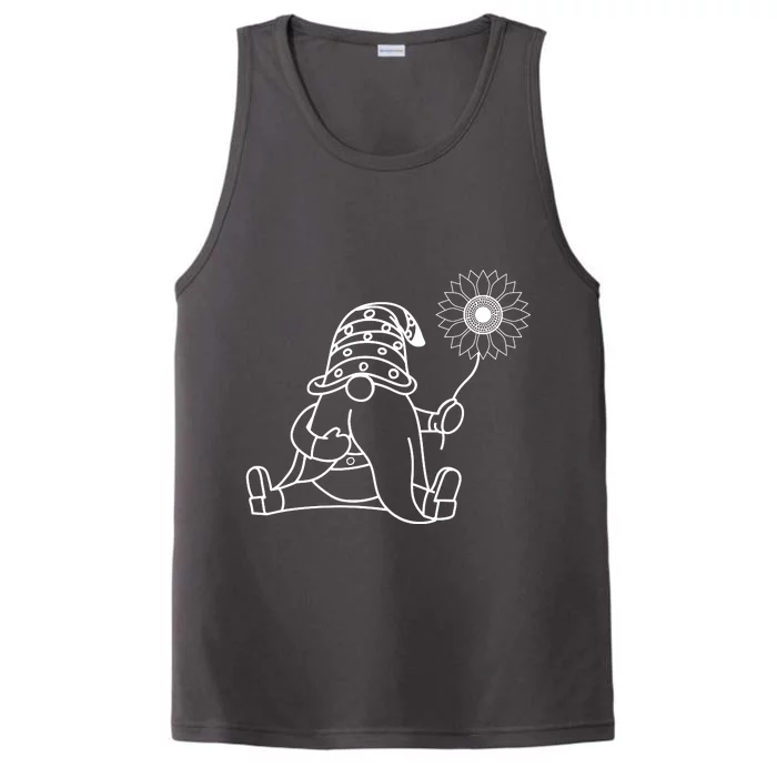 Sunflower Gnome Summer Themed Graphic Performance Tank