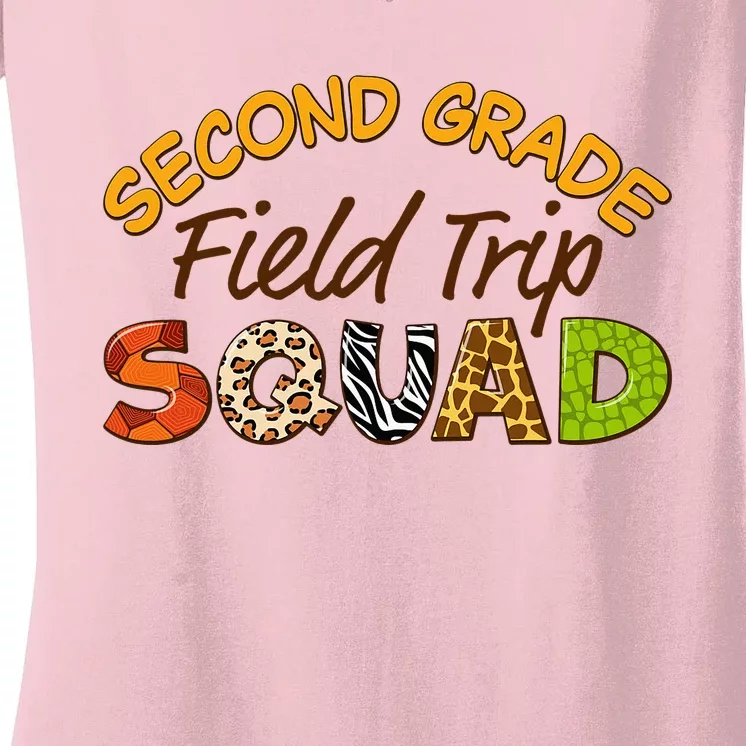 Second Grade Students School Zoo Field Trip Squad Matching Women's V-Neck T-Shirt