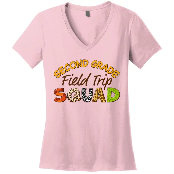 Second Grade Students School Zoo Field Trip Squad Matching Women's V-Neck T-Shirt