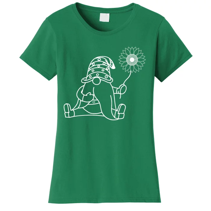 Sunflower Gnome Summer Fun Illustration Women's T-Shirt