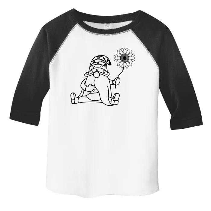 Sunflower Gnome Summer Fun Illustration Toddler Fine Jersey T-Shirt