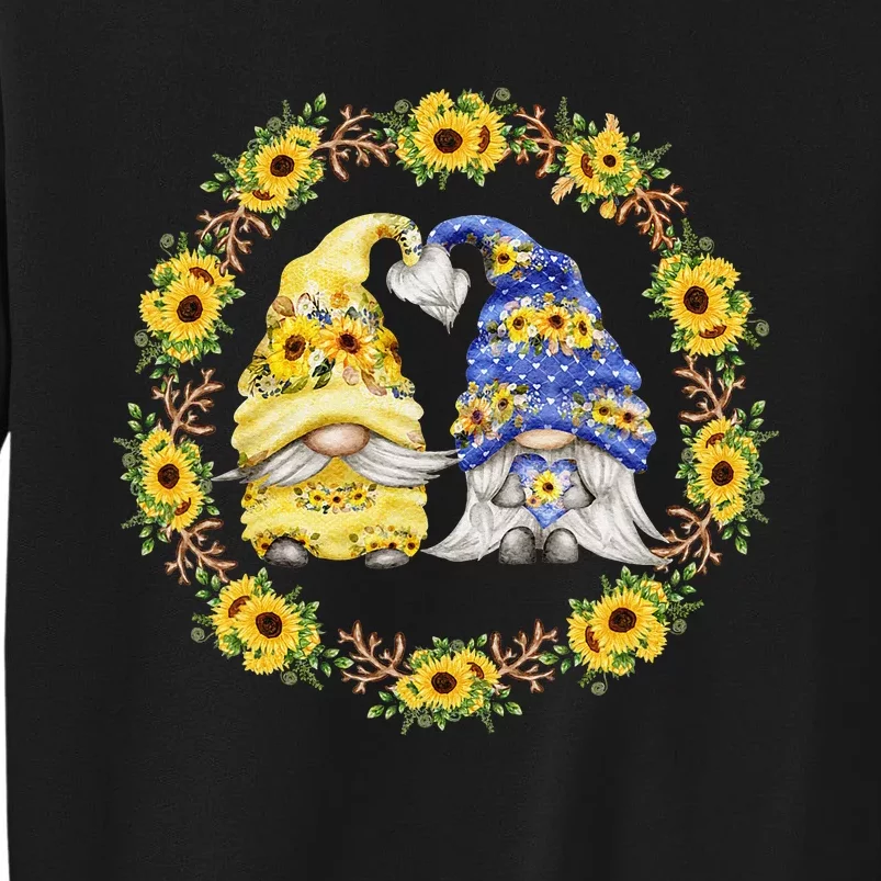 Sunflower Gnome Shows Heart & Love For Gardener Autumn Fall Tall Sweatshirt