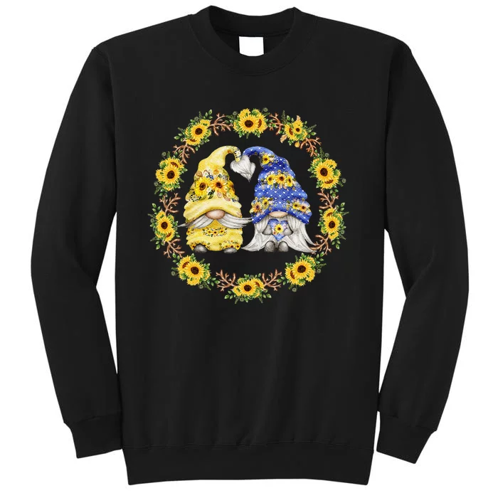 Sunflower Gnome Shows Heart & Love For Gardener Autumn Fall Tall Sweatshirt