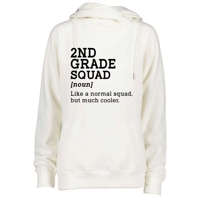 Second Grade Squad Student Teacher Back To School Gift Womens Funnel Neck Pullover Hood