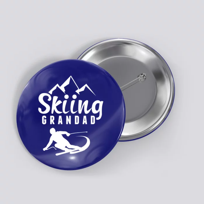 Skiing Grandad Skier Ski Grandpa Gift Button