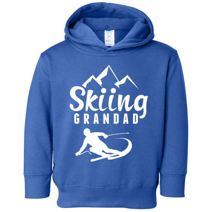 Skiing Grandad Skier Ski Grandpa Gift Toddler Hoodie