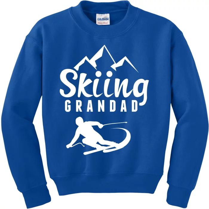 Skiing Grandad Skier Ski Grandpa Gift Kids Sweatshirt