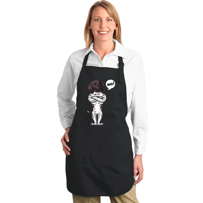 Stubborn German Shorthaired Pointer Dog Full-Length Apron With Pocket