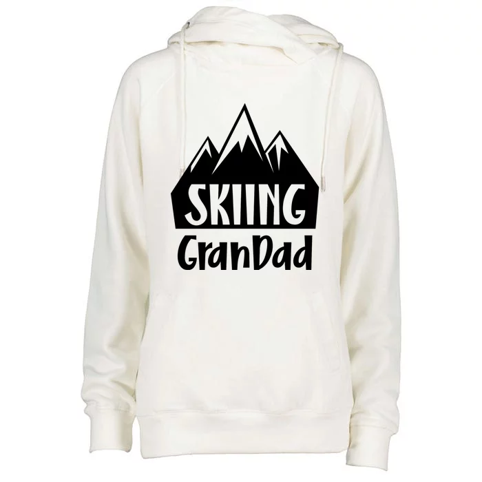 Skiing Grandad Skier Ski Grandpa Gift Womens Funnel Neck Pullover Hood