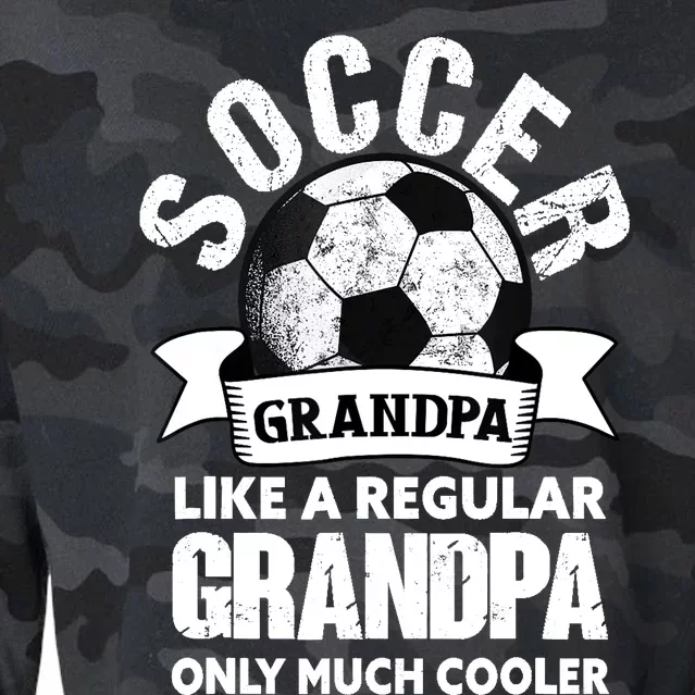 Soccer Grandpa Soccer Player Funny Grandfather Soccer Cropped Pullover Crew