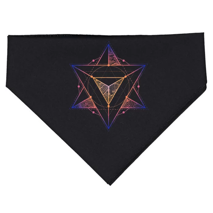 Sacred Geometry Star Tetrahedron Merkaba USA-Made Doggie Bandana