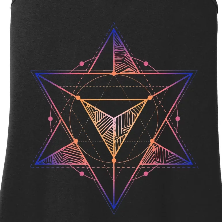 Sacred Geometry Star Tetrahedron Merkaba Ladies Essential Tank