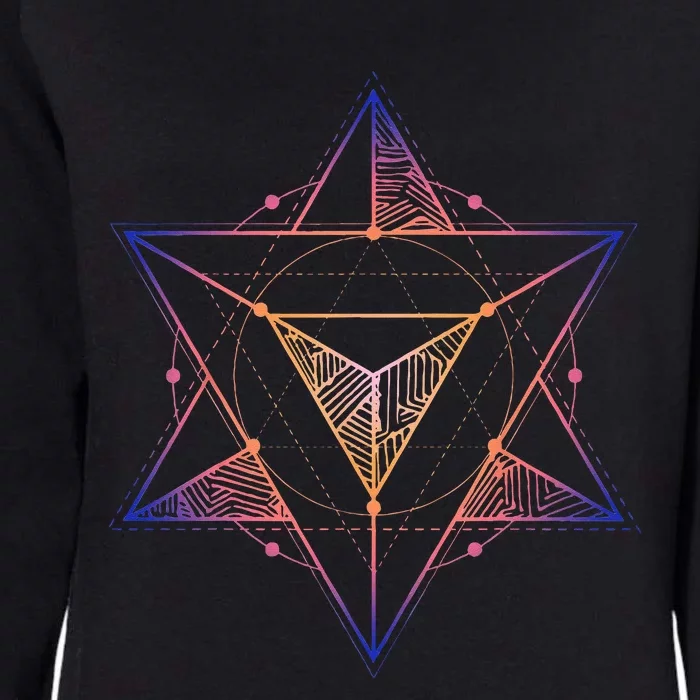 Sacred Geometry Star Tetrahedron Merkaba Womens California Wash Sweatshirt