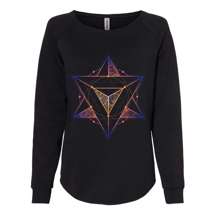 Sacred Geometry Star Tetrahedron Merkaba Womens California Wash Sweatshirt