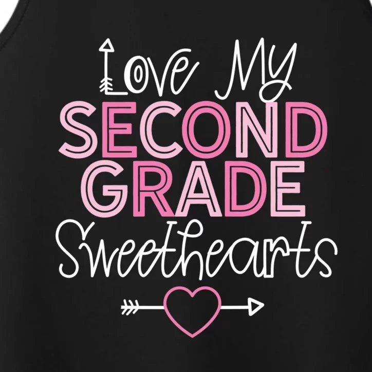 Second Grade Teacher Valentines Day Cool Gift Love Sweethearts Cute Gift Performance Tank