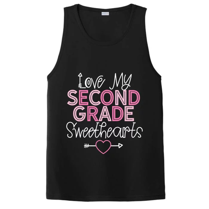 Second Grade Teacher Valentines Day Cool Gift Love Sweethearts Cute Gift Performance Tank