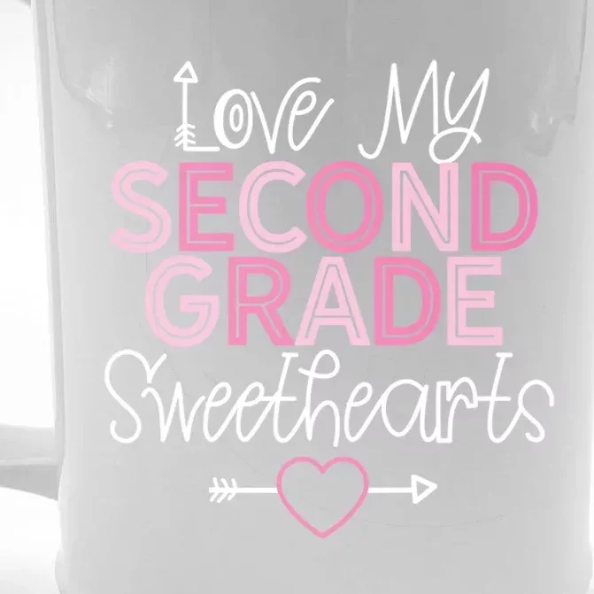 Second Grade Teacher Valentines Day Cool Gift Love Sweethearts Cute Gift Front & Back Beer Stein