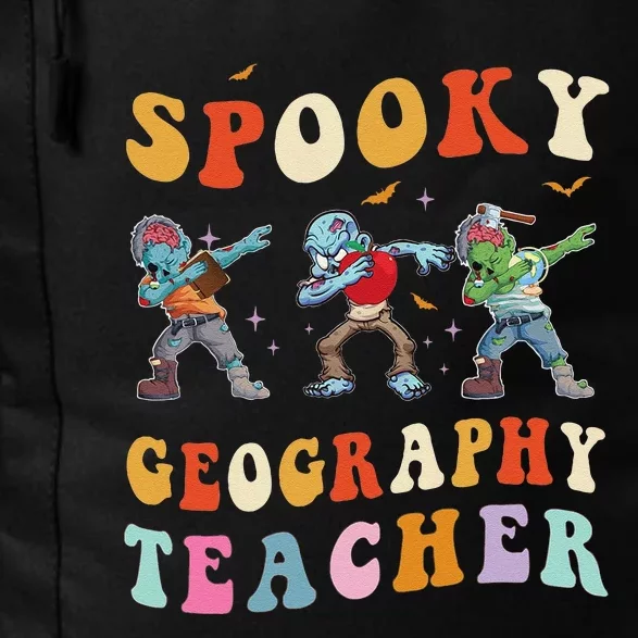 Spooky Geography Teacher Zombie Groovy Halloween Ghost Daily Commute Backpack