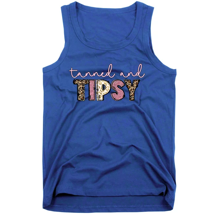 Summer Gift Tanned And Tipsy Gift Cute Summer Funny Gift Tank Top