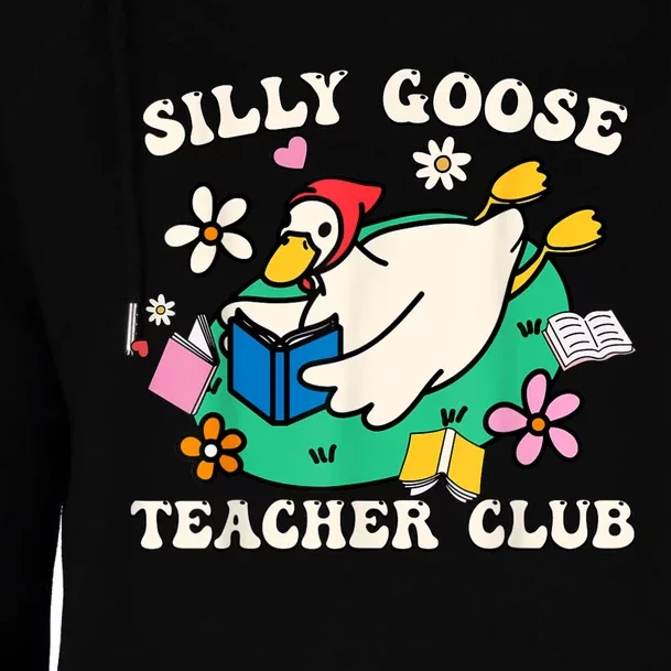 Silly Goose Teacher Club Womens Funnel Neck Pullover Hood