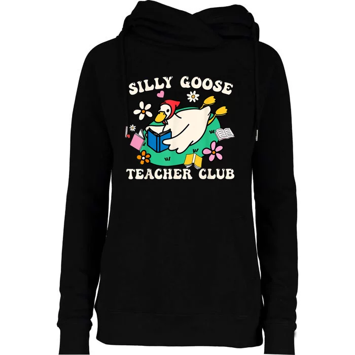 Silly Goose Teacher Club Womens Funnel Neck Pullover Hood