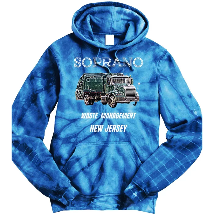 Soprano Garbage Truck Waste Management Tie Dye Hoodie