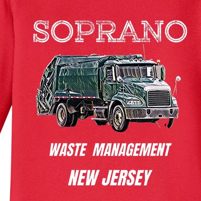 Soprano Garbage Truck Waste Management Baby Long Sleeve Bodysuit