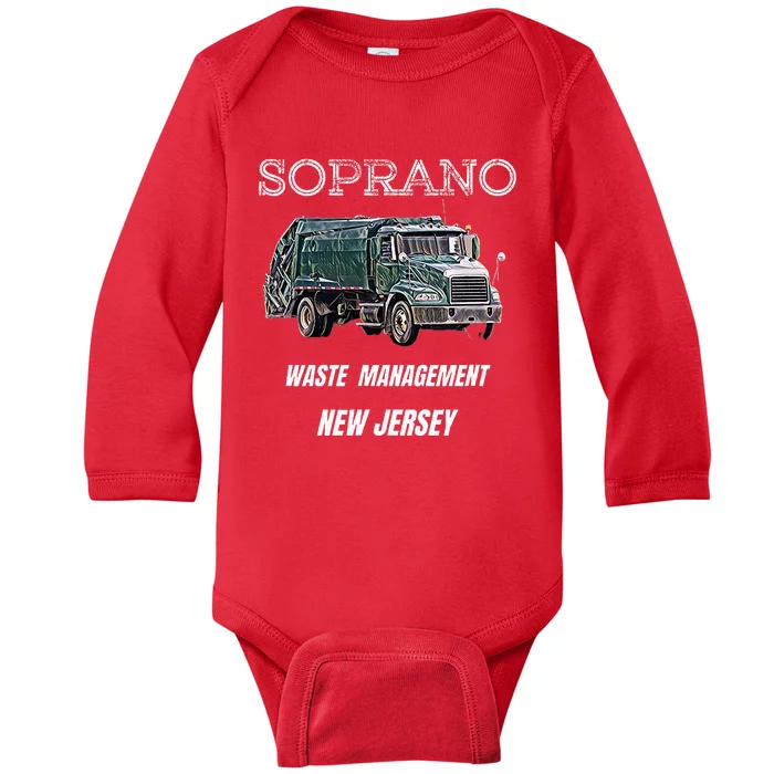 Soprano Garbage Truck Waste Management Baby Long Sleeve Bodysuit