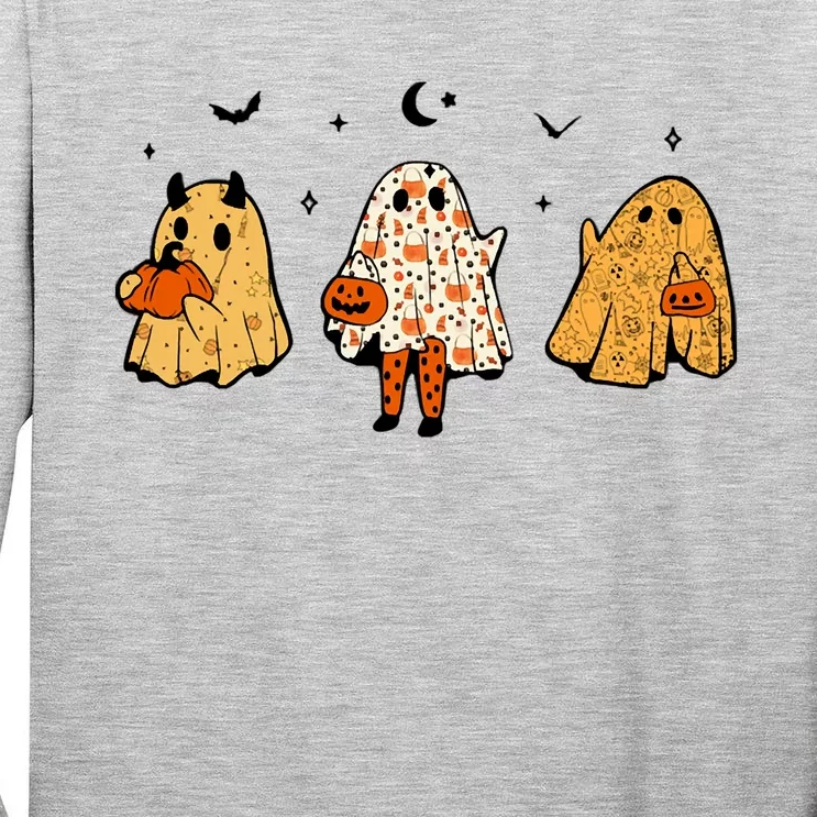 Spooky Ghosts Treat Or Treating Ghost Boo Spooky Squad Gift Tall Long Sleeve T-Shirt