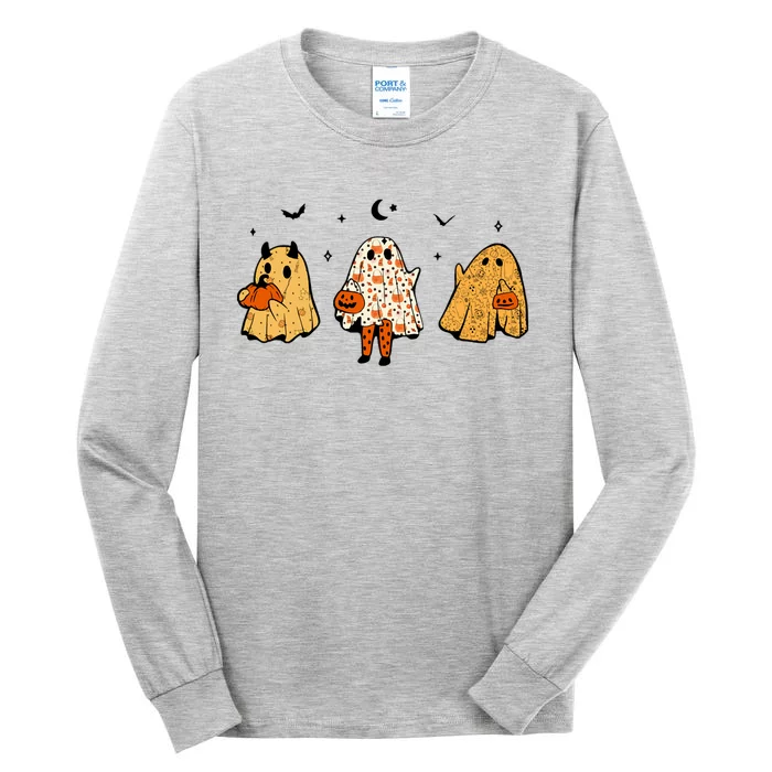 Spooky Ghosts Treat Or Treating Ghost Boo Spooky Squad Gift Tall Long Sleeve T-Shirt