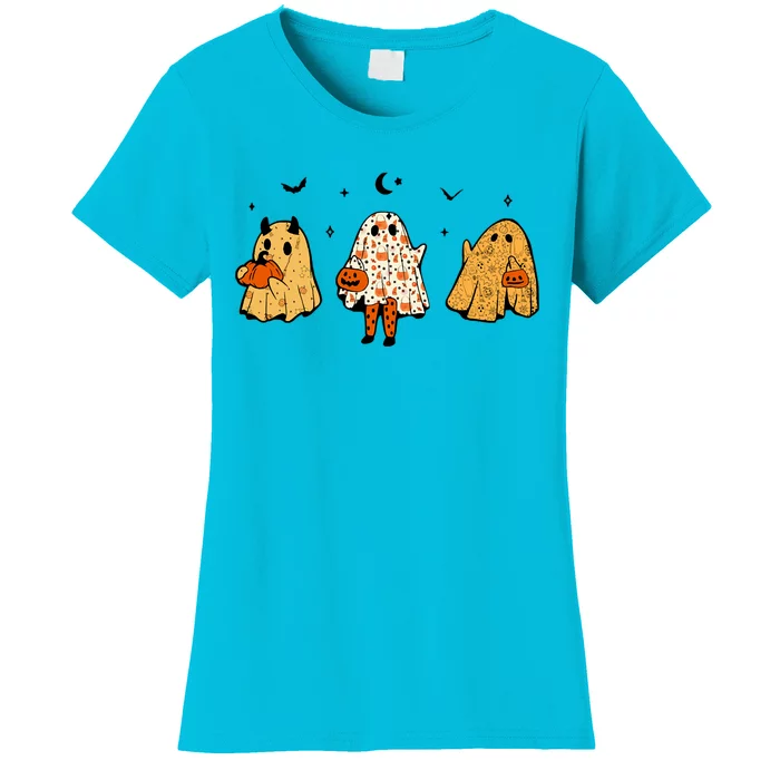 Spooky Ghosts Treat Or Treating Ghost Boo Spooky Squad Gift Women's T-Shirt