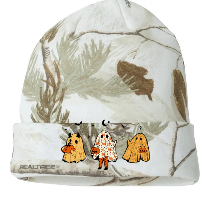 Spooky Ghosts Treat Or Treating Ghost Boo Spooky Squad Gift Kati - 12in Camo Beanie