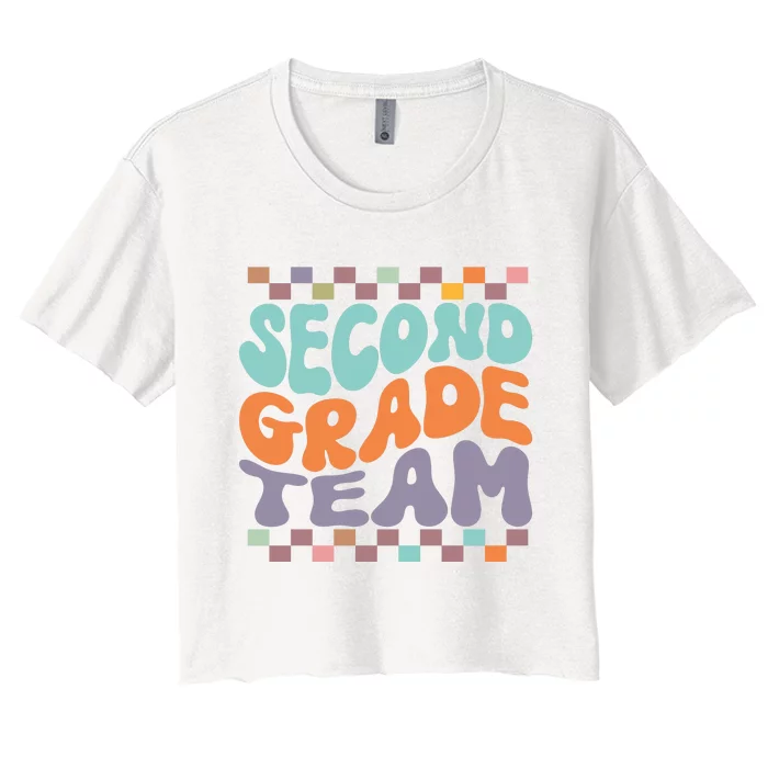 Second Grade Team Teacher Student Back To School 2nd Grade Gift Women's Crop Top Tee