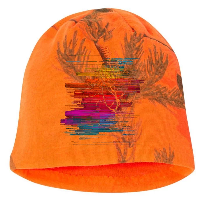 Sunset Glitch Tree Kati - Camo Knit Beanie