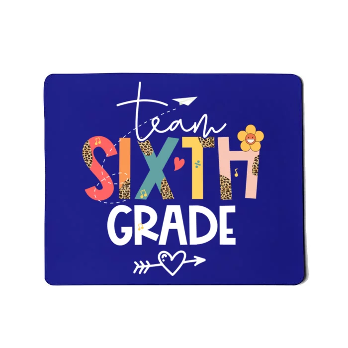 Sixth Grade Teacher Retro Groovy Design Leopard 6Th Grade Gift Mousepad