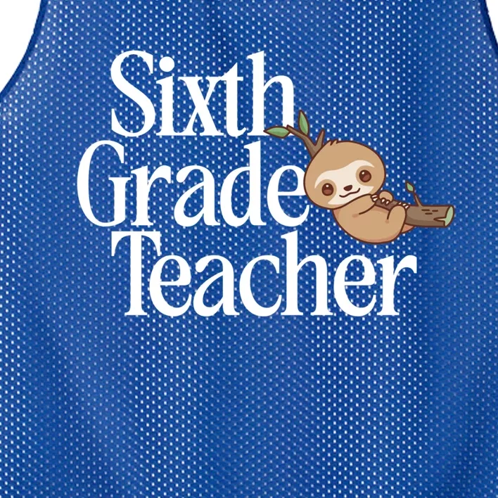 Sixth Grade Teacher Sloth Back To School 6Th Grade Gift Mesh Reversible Basketball Jersey Tank