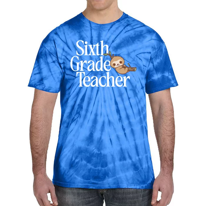 Sixth Grade Teacher Sloth Back To School 6Th Grade Gift Tie-Dye T-Shirt