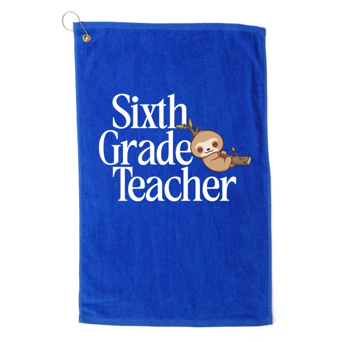 Sixth Grade Teacher Sloth Back To School 6Th Grade Gift Platinum Collection Golf Towel