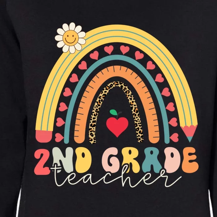 Second Grade Teacher Retro Rainbow Design 2Nd Grade Teaching Gift Womens California Wash Sweatshirt