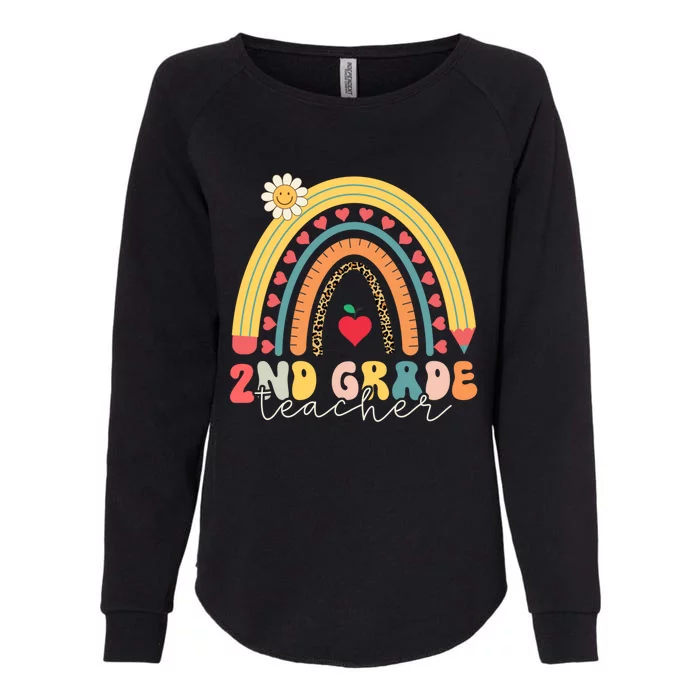 Second Grade Teacher Retro Rainbow Design 2Nd Grade Teaching Gift Womens California Wash Sweatshirt