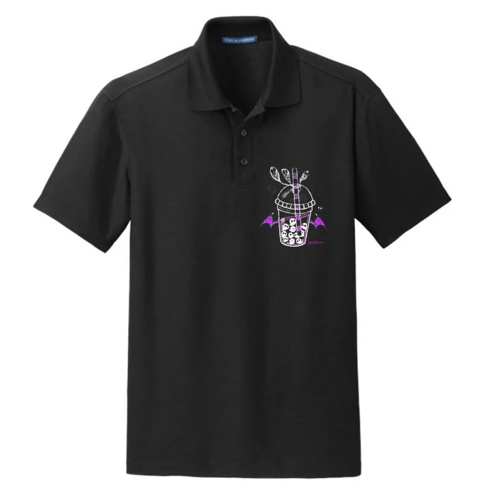 Spookscene Ghos Tea Spooky Boba Emo Goth Alt Purple Dry Zone Grid Performance Polo